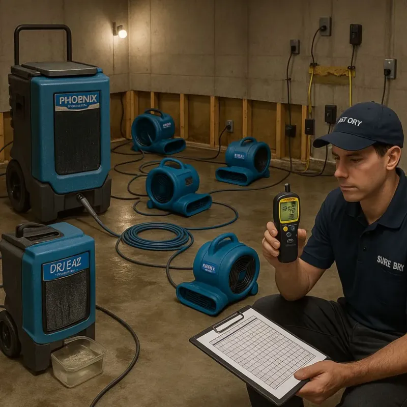 Structural Drying and Dehumidification process in Radford, VA
